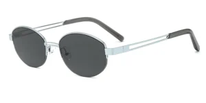 Avant-Garde Cutout Temple Oval Metal Sunglasses - P8810