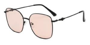 Oversized Butterfly Square Metal Sunglasses with Sculptural Temple - 58100