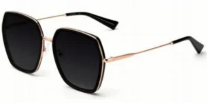 Oversized Geometric Double Rim Metal Sunglasses - H101850