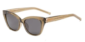 Elegant Oversized Butterfly Cat Eye Sunglasses with Metal Logo - 55058