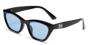 Elegant Retro Acetate Cat Eye Sunglasses with Logo Temple - 6721