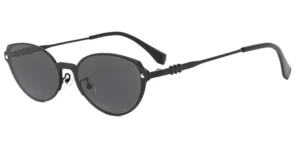 Elegant Engraved Temple Slim Metal Cat Eye Sunglasses - P8703