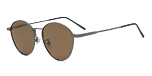 Modern Geometric Hinge Oval Metal Sunglasses - P8652