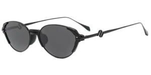 Avant-Garde Sculptural Oval Sunglasses with Unique Temple - P8708