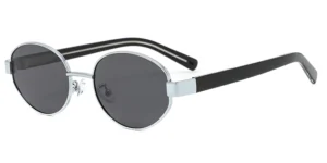 90s Retro Mixed Material Oval Sunglasses - P8800