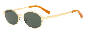 Narrow Retro Micro Oval Metal Sunglasses - P8808