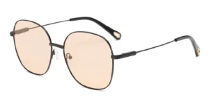 Oversized Round Metal Bohemian Sunglasses with Cutout Temple - 58103