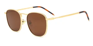 Retro Pantos Thin Metal Sunglasses with Tortoise Tip - P8057