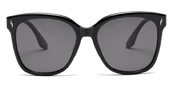 Oversized Geometric Square Sunglasses with Signature Triple-Bar Metal Hinges - Image 2